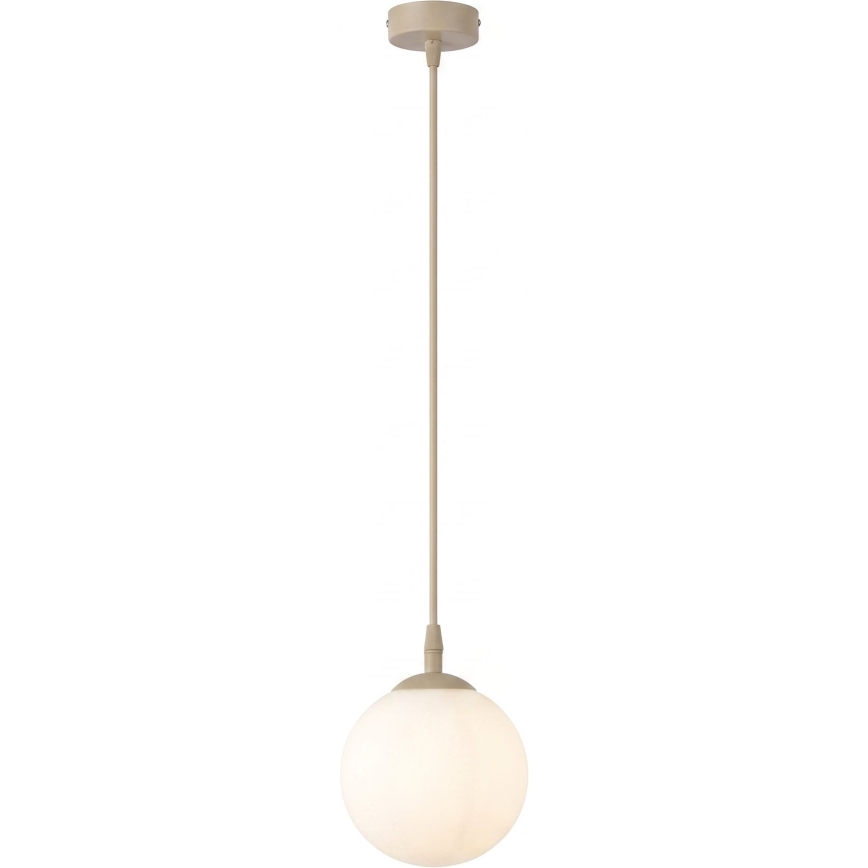 Pendant light on cable COSMO 1xE14/10W/230V Ø 14 cm beige/white