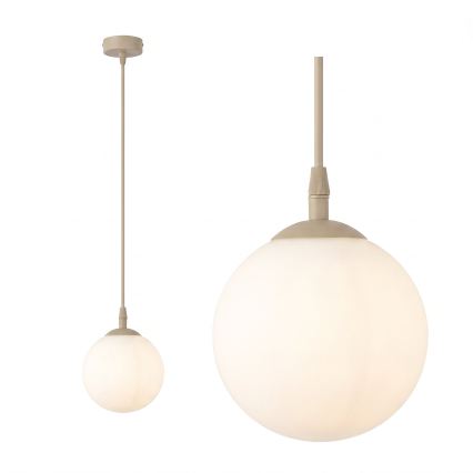 Pendant light on cable COSMO 1xE14/10W/230V Ø 14 cm beige/white
