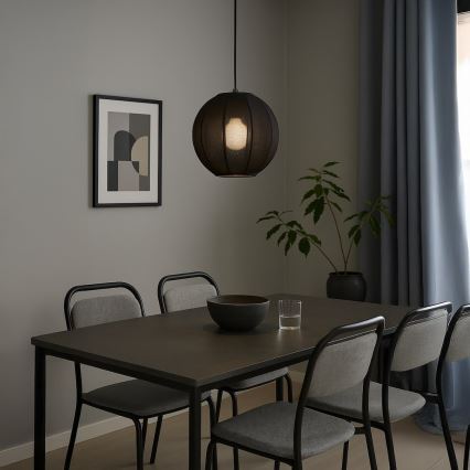 Pendant light on cable DANA 1xE27/15W/230V Ø 25 cm black