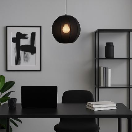 Pendant light on cable DANA 1xE27/15W/230V Ø 25 cm black