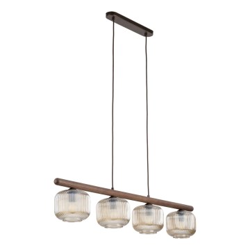 Pendant light on cable SALVIA 4xE14/10W/230V brown/smoked brown