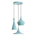 Pendant light on cable TOM 3xE27/40W/230V blue