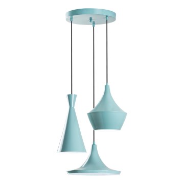 Pendant light on cable TOM 3xE27/40W/230V blue