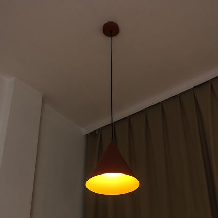 Pendant light on cord ETNA 1xE27/15W/230V Ø 25 cm orange