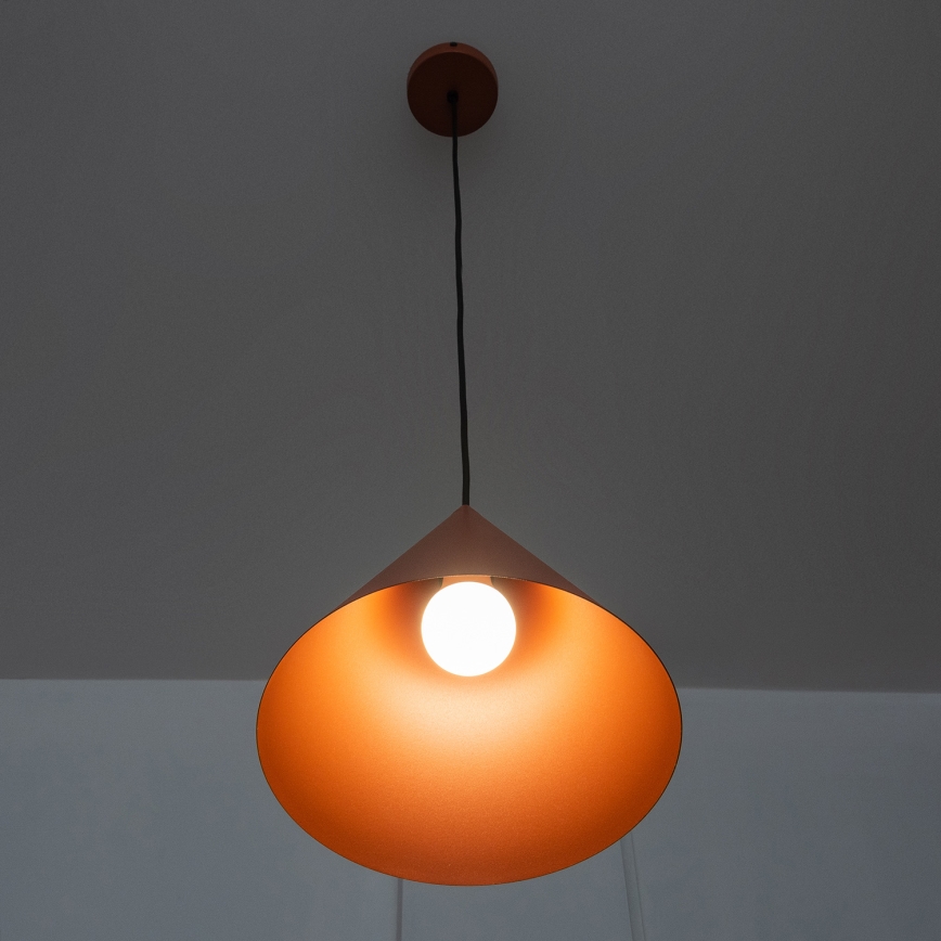 Pendant light on cord ETNA 1xE27/15W/230V Ø 25 cm orange