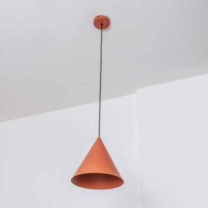 Pendant light on cord ETNA 1xE27/15W/230V Ø 25 cm orange