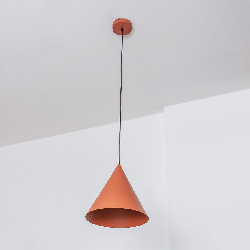 Pendant light on cord ETNA 1xE27/15W/230V Ø 25 cm orange