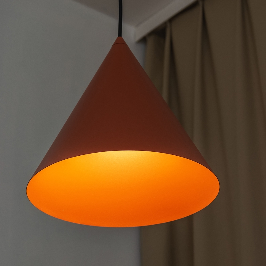 Pendant light on cord ETNA 1xE27/15W/230V Ø 25 cm orange