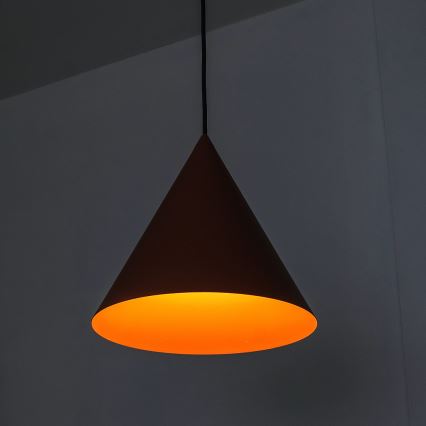 Pendant light on cord ETNA 1xE27/15W/230V Ø 25 cm orange