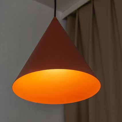 Pendant light on cord ETNA II 1xE27/15W/230V Ø 25 cm orange