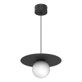 Pendant light on cord FLAT 1xE27/15W/230V black