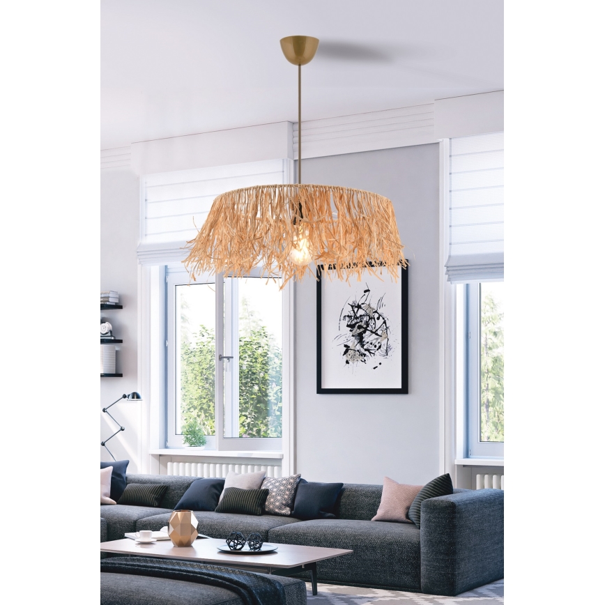Pendant Light on Cord MARISKA 1xE27/40W/230V Raffia