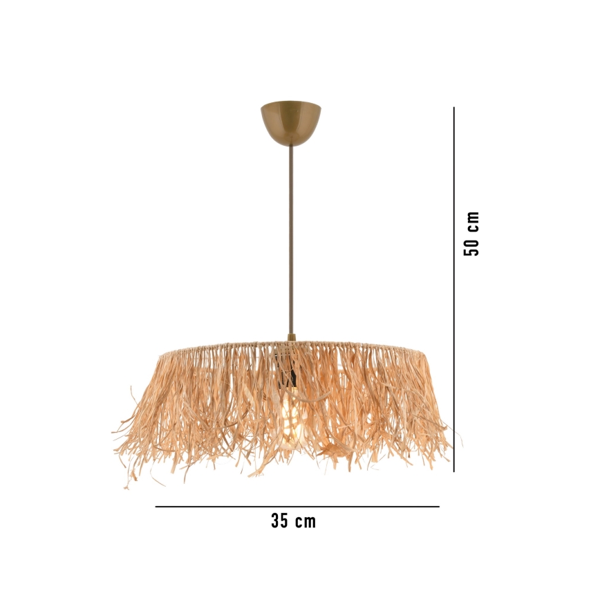 Pendant Light on Cord MARISKA 1xE27/40W/230V Raffia