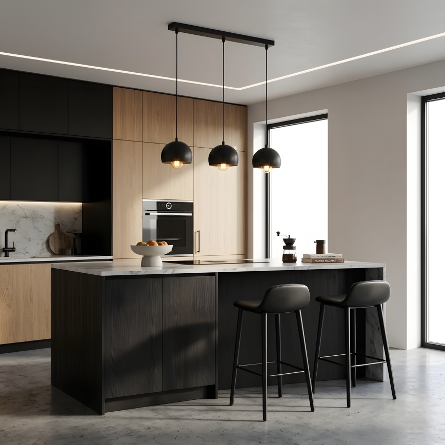 Pendant light on cord SOOL 3xE27/15W/230V black