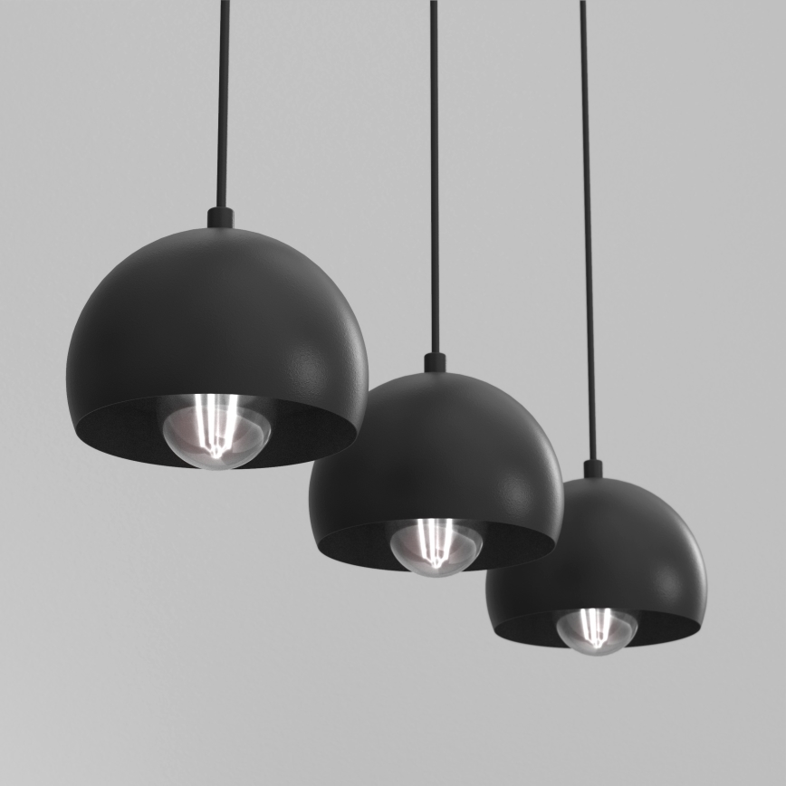 Pendant light on cord SOOL 3xE27/15W/230V black