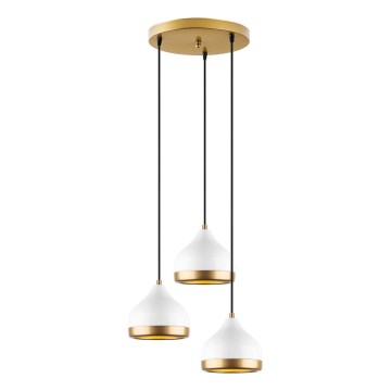 Pendant light YILDO 3xE27/40W/230V white/gold