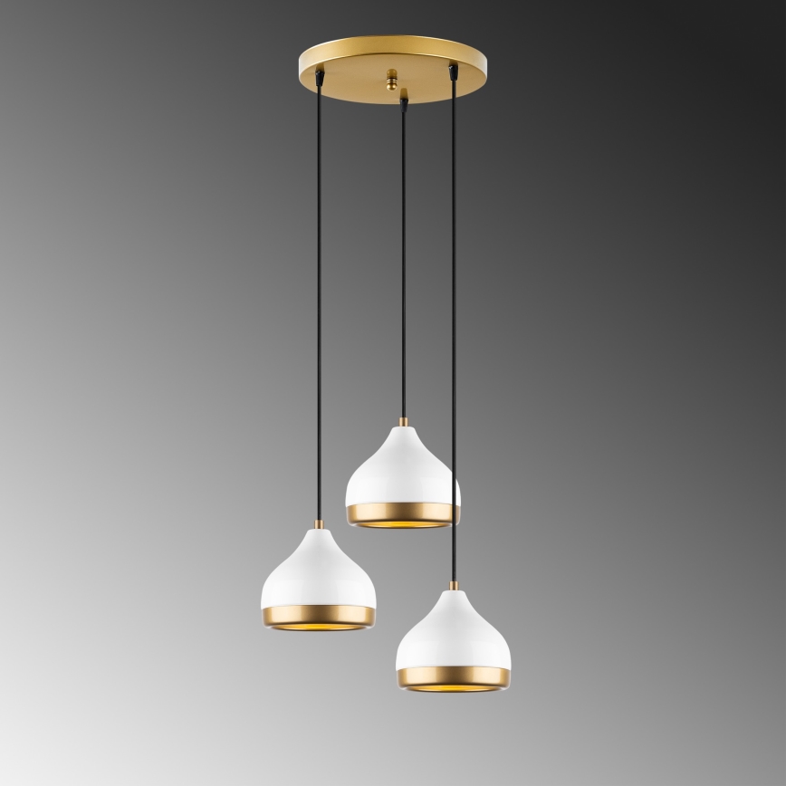Pendant light YILDO 3xE27/40W/230V white/gold