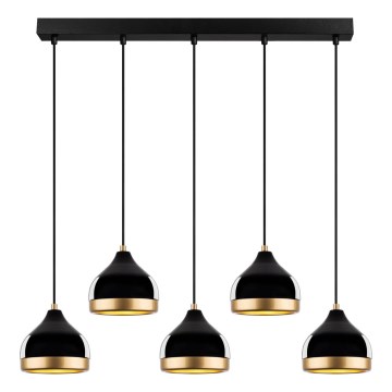 Pendant light YILDO 5xE27/40W/230V black/gold
