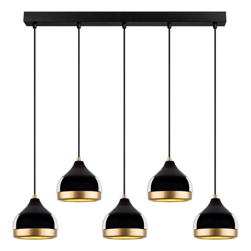 Pendant light YILDO 5xE27/40W/230V black/gold