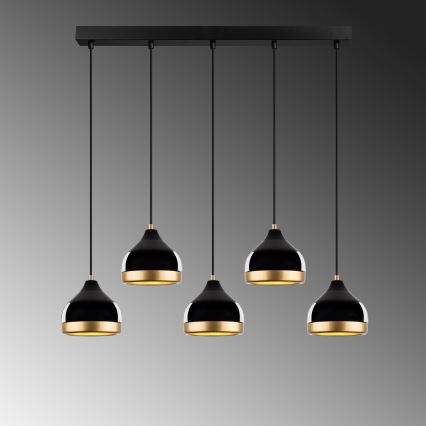 Pendant light YILDO 5xE27/40W/230V black/gold