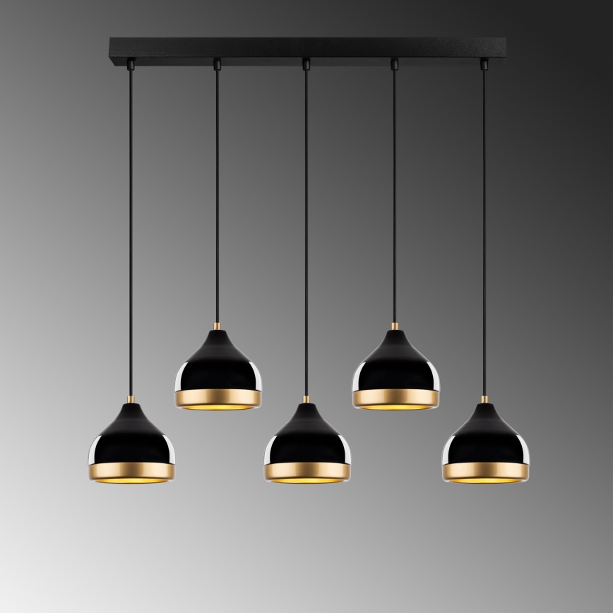 Pendant light YILDO 5xE27/40W/230V black/gold