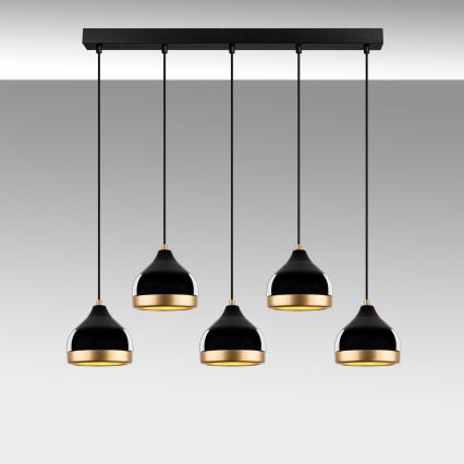 Pendant light YILDO 5xE27/40W/230V black/gold