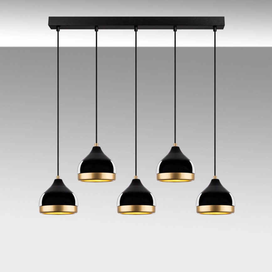 Pendant light YILDO 5xE27/40W/230V black/gold