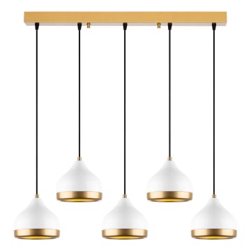 Pendant light YILDO 5xE27/40W/230V white/gold