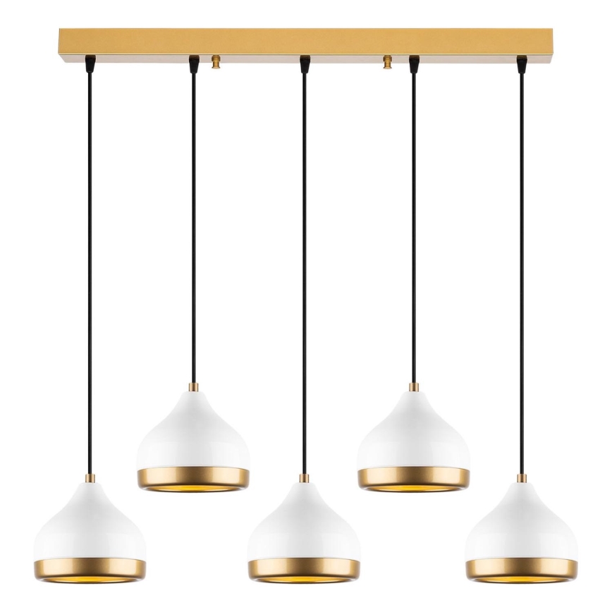 Pendant light YILDO 5xE27/40W/230V white/gold