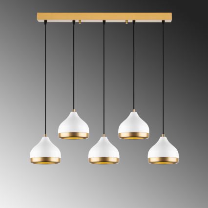 Pendant light YILDO 5xE27/40W/230V white/gold