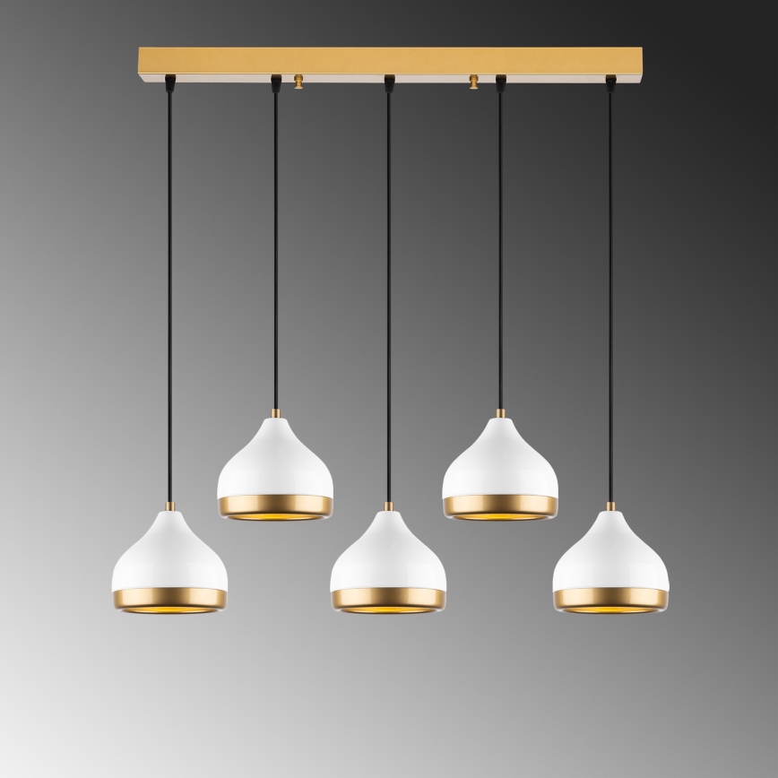 Pendant light YILDO 5xE27/40W/230V white/gold