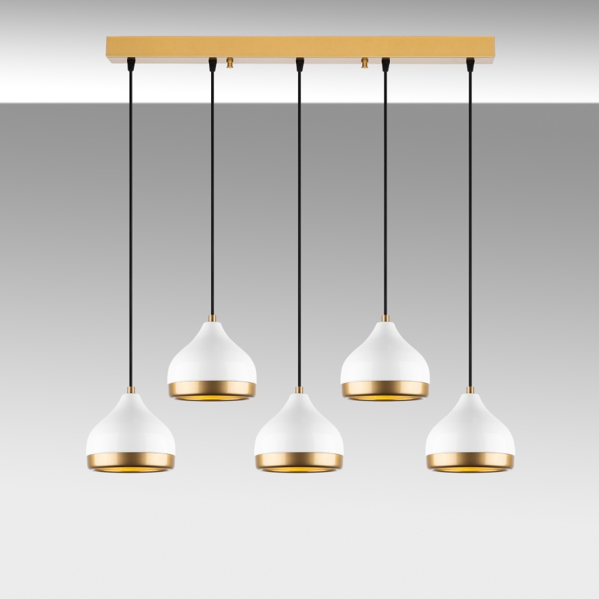 Pendant light YILDO 5xE27/40W/230V white/gold