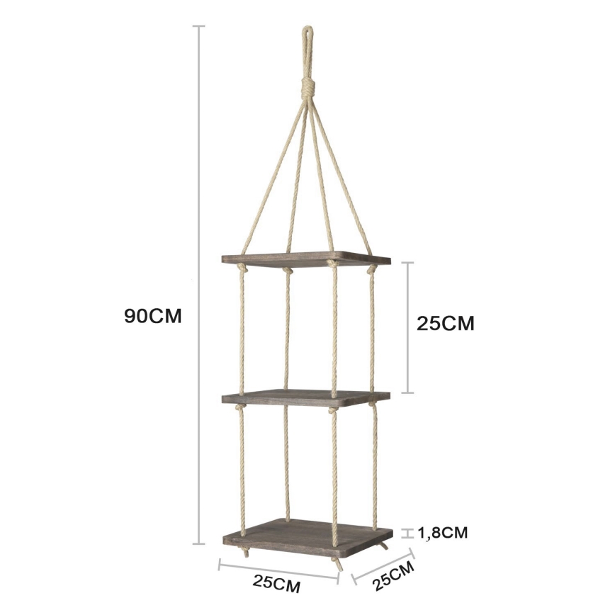 Pendant shelf 90x25 cm spruce