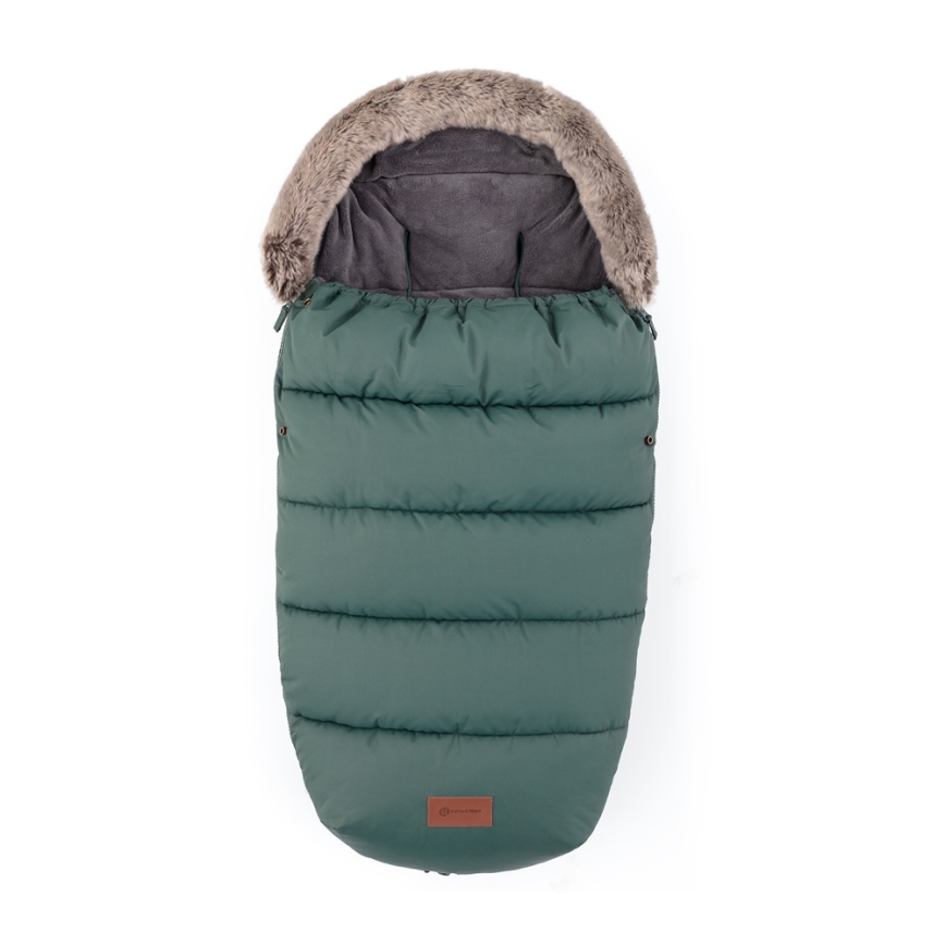 PETITE&MARS - 4-in-1 COMFY Baby Footmuff Set + FURRY Stroller Handmuffs Khaki