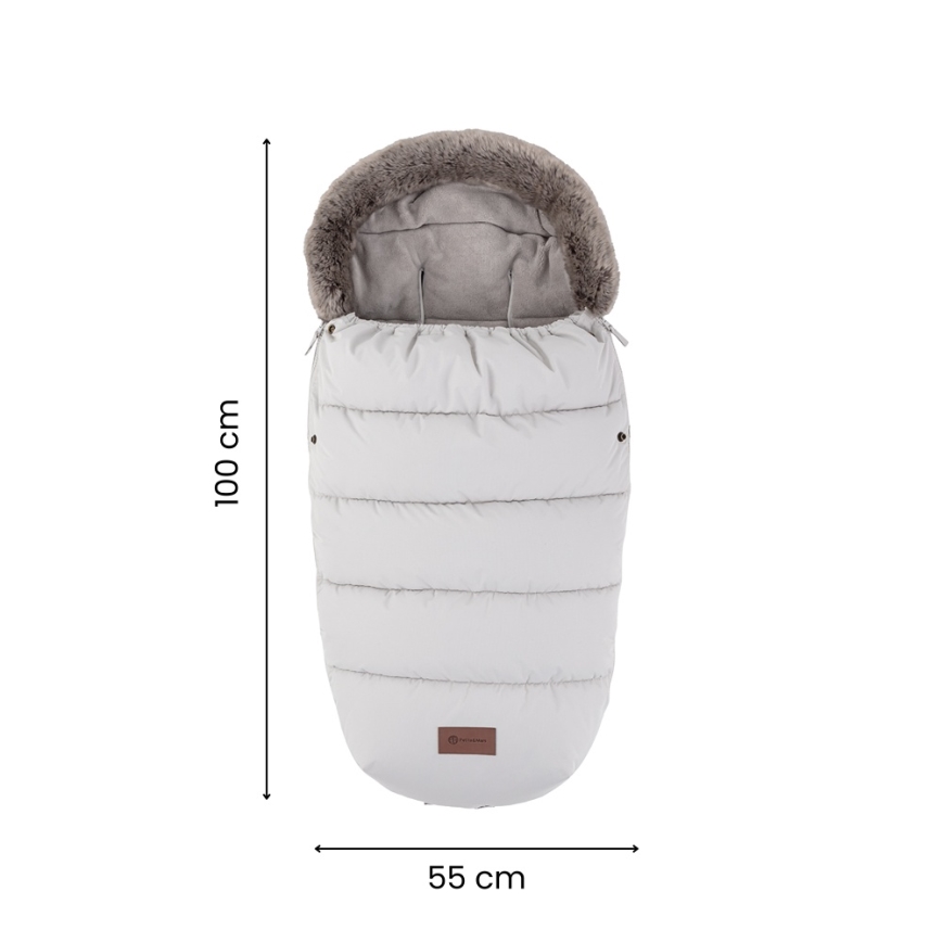 PETITE&MARS - 4-in-1 COMFY Baby Footmuff Set + FURRY Stroller Handmuffs Khaki