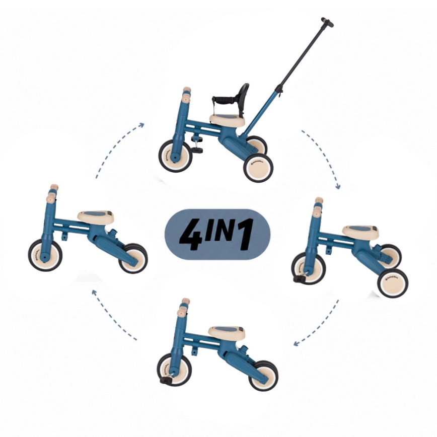 PETITE&MARS - 4-in-1 Kids' Tricycle DRIFT Ocean Blue