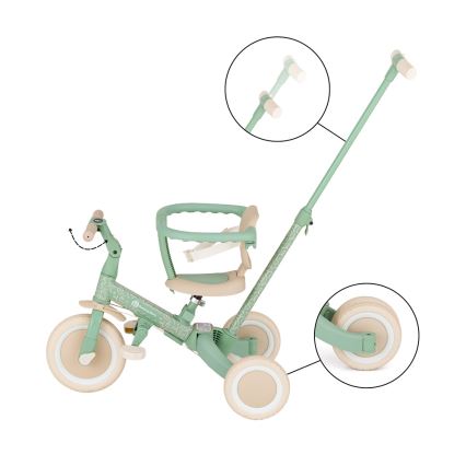 PETITE&MARS - 5-in-1 TURBO LIMITED Kids' Tricycle, Green Twist