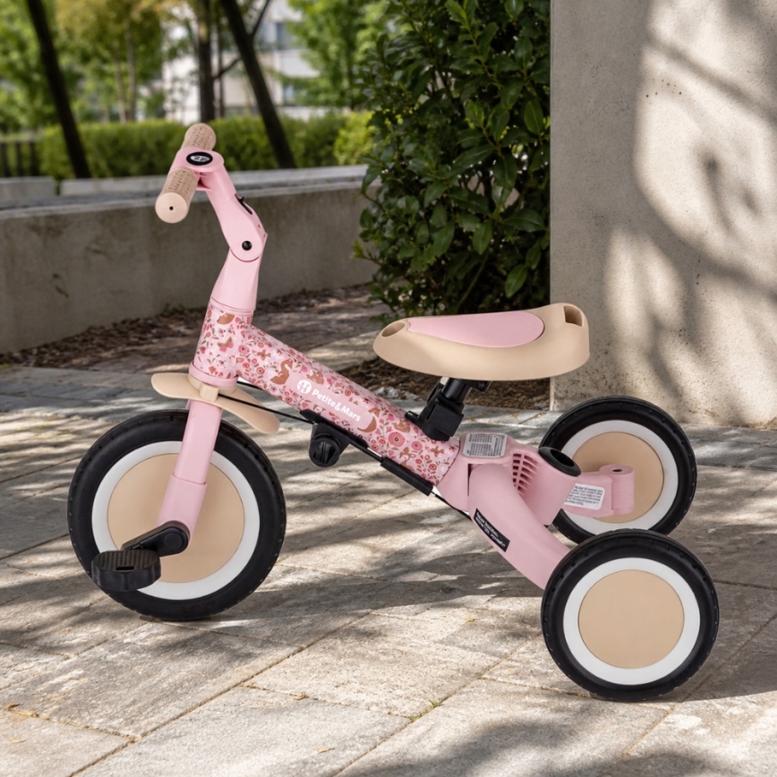 PETITE&MARS - 5-in-1 TURBO LIMITED Kids' Tricycle Rosy Wilderness