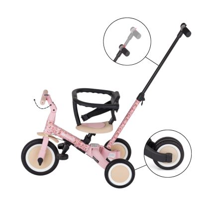 PETITE&MARS - 5-in-1 TURBO LIMITED Kids' Tricycle Rosy Wilderness