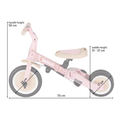 PETITE&MARS - 5-in-1 TURBO LIMITED Kids' Tricycle Rosy Wilderness