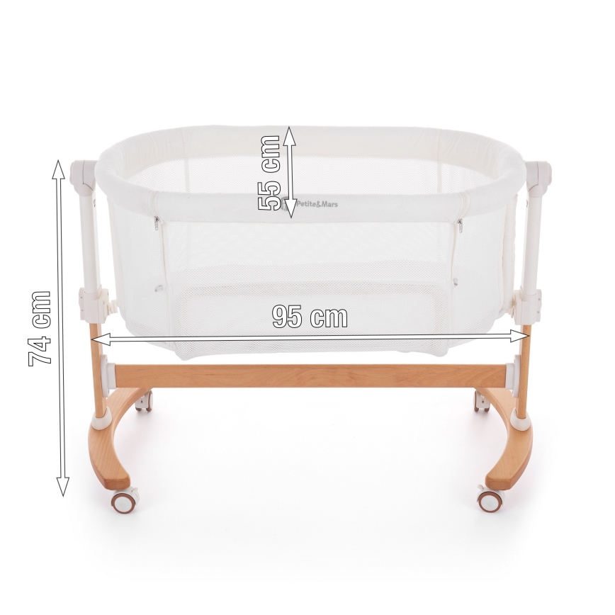 PETITE&MARS - Baby crib 2in1 GLORY grey