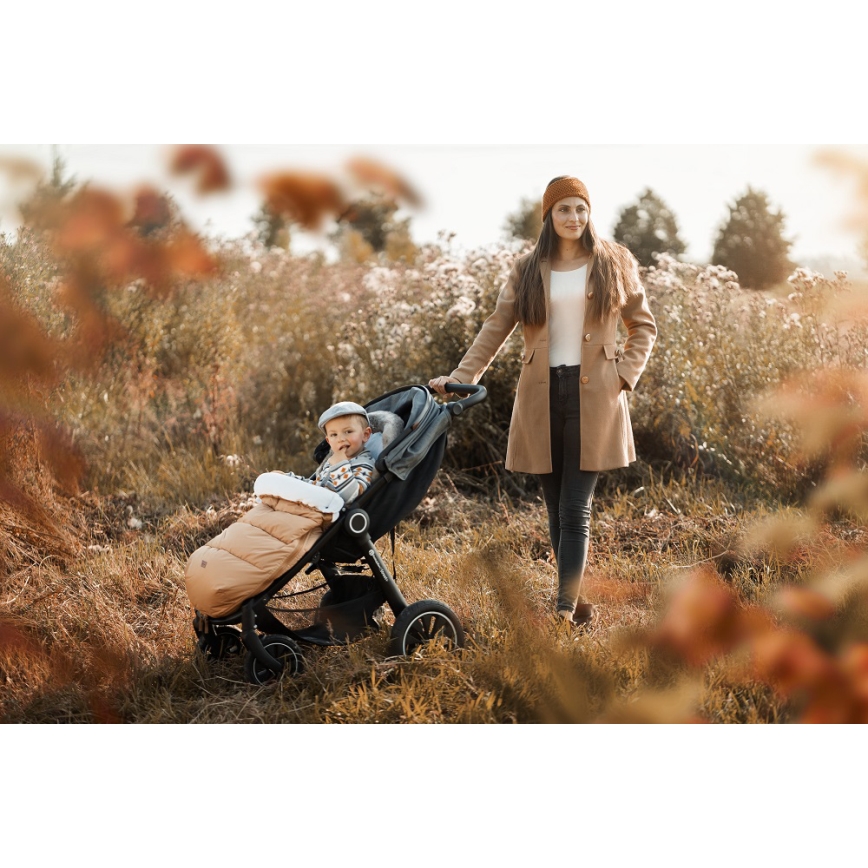 PETITE&MARS - Baby footmuff 4in1 COMFY Elegant Caramel/Beige brown