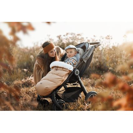 PETITE&MARS - Baby footmuff 4in1 COMFY Elegant Caramel/Beige brown