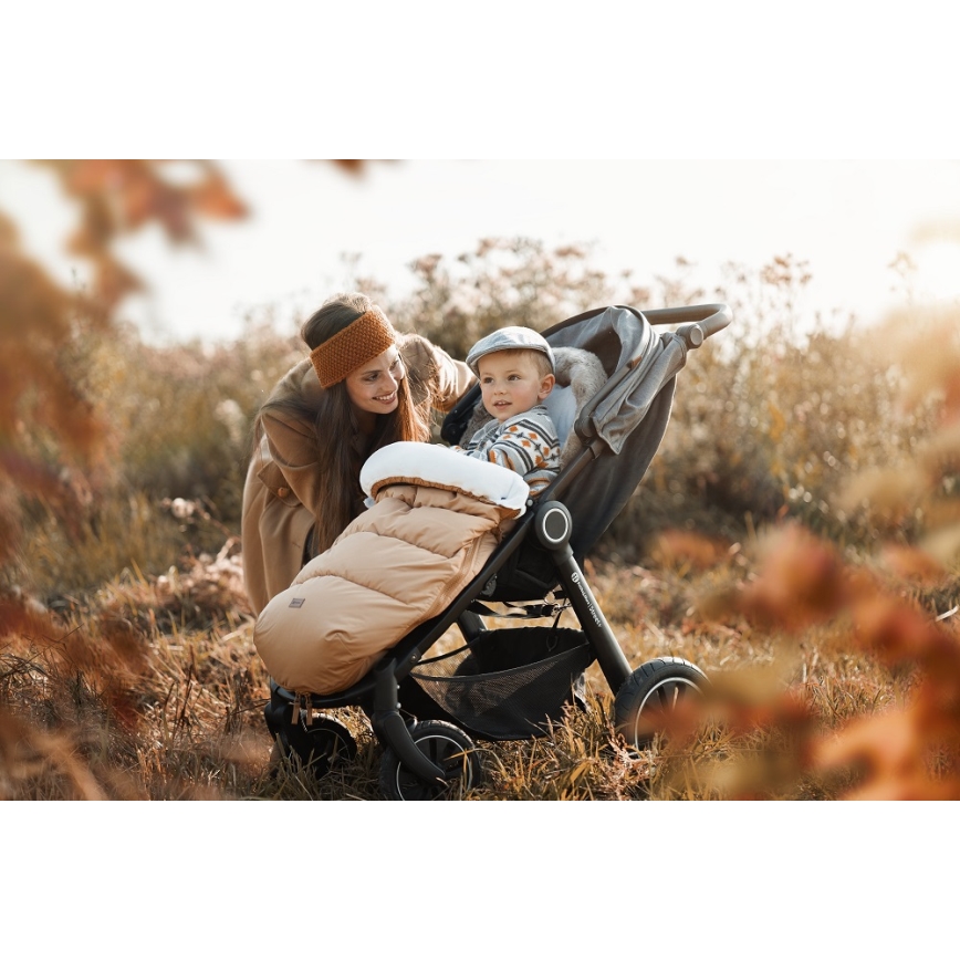 PETITE&MARS - Baby footmuff 4in1 COMFY Elegant Caramel/Beige brown