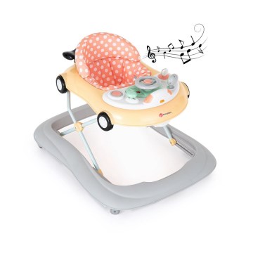 PETITE&MARS - Baby walker with a melody CABRIO orange