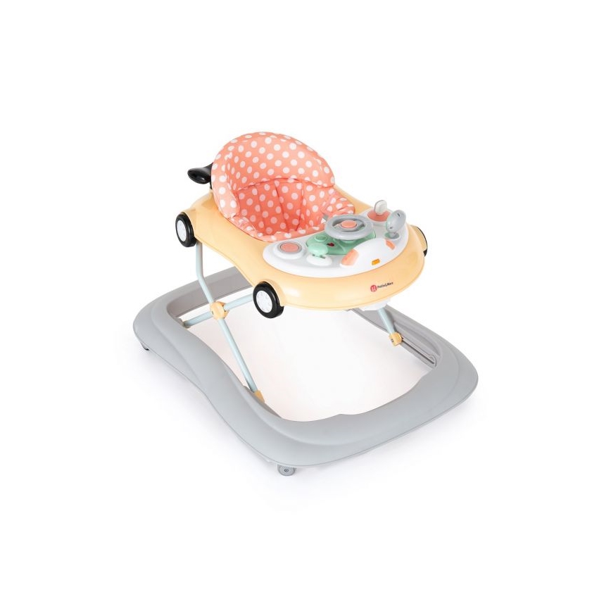 PETITE&MARS - Baby walker with a melody CABRIO orange