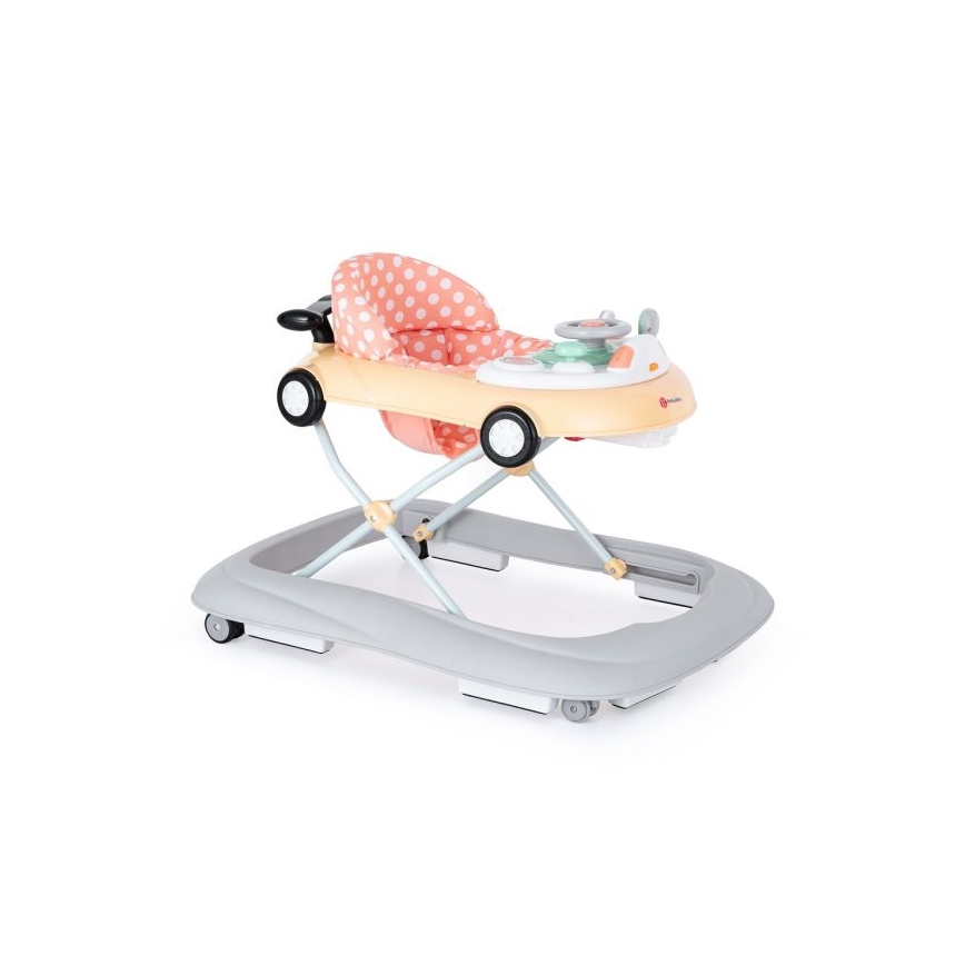 PETITE&MARS - Baby walker with a melody CABRIO orange
