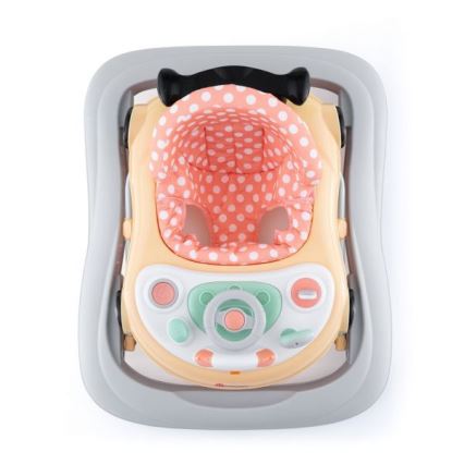 PETITE&MARS - Baby walker with a melody CABRIO orange