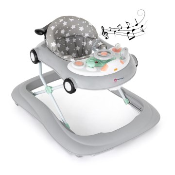 PETITE&MARS - Baby walker with melody CABRIO grey