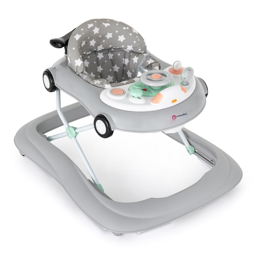 PETITE&MARS - Baby walker with melody CABRIO grey